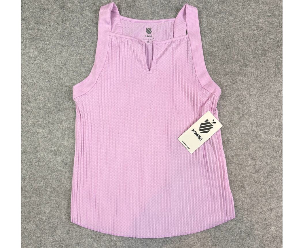 K-Swiss NWT Pleated Tennis Tank Top Small Lavender Purple Pickleball Athletic